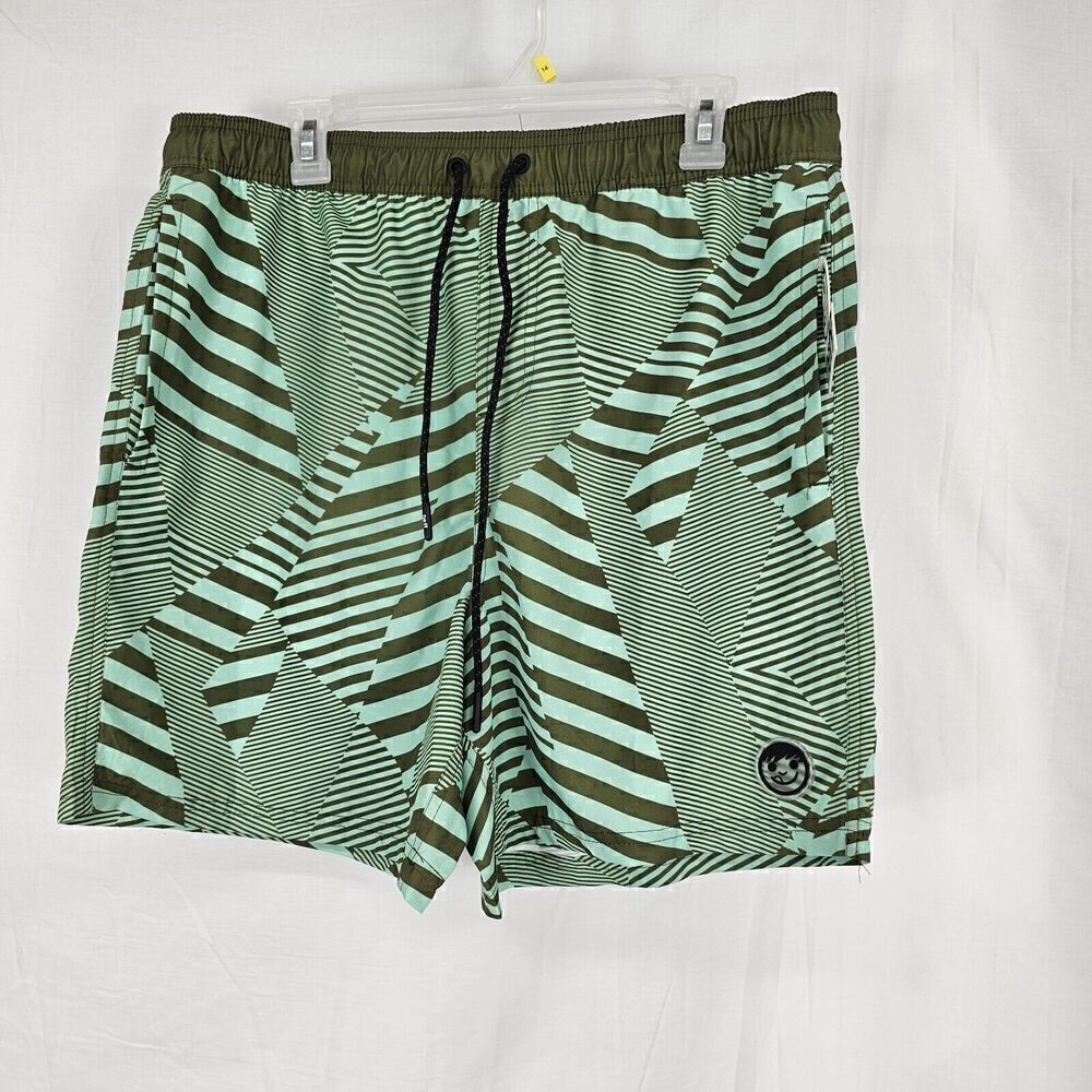 Neff All A Circus Men's Size XL(40-42) Green Printed Swim Board Shorts Unlined